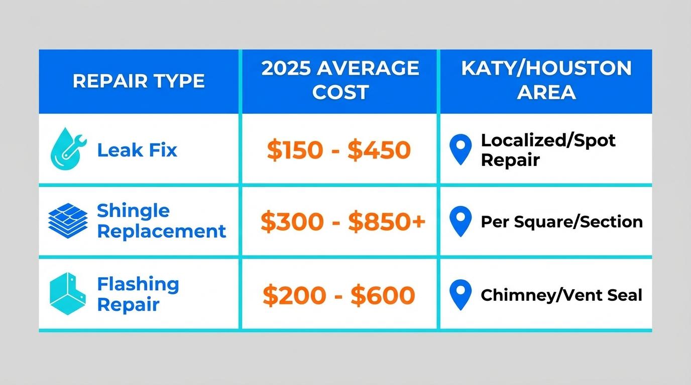Katy TX roof repair costs and timelines comparison