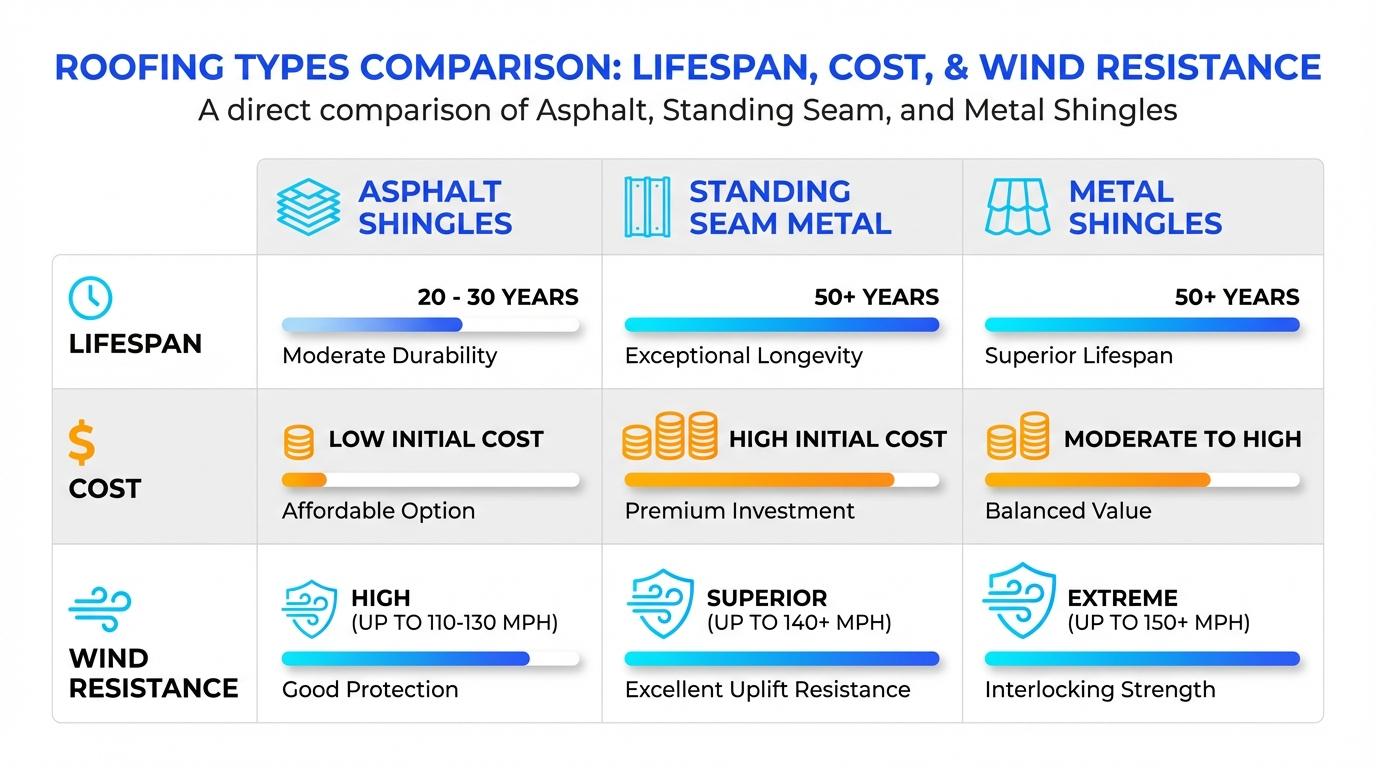 Metal roofing types comparison table