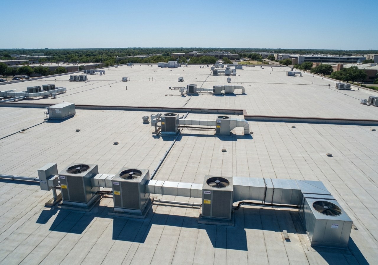 Commercial flat roofing system