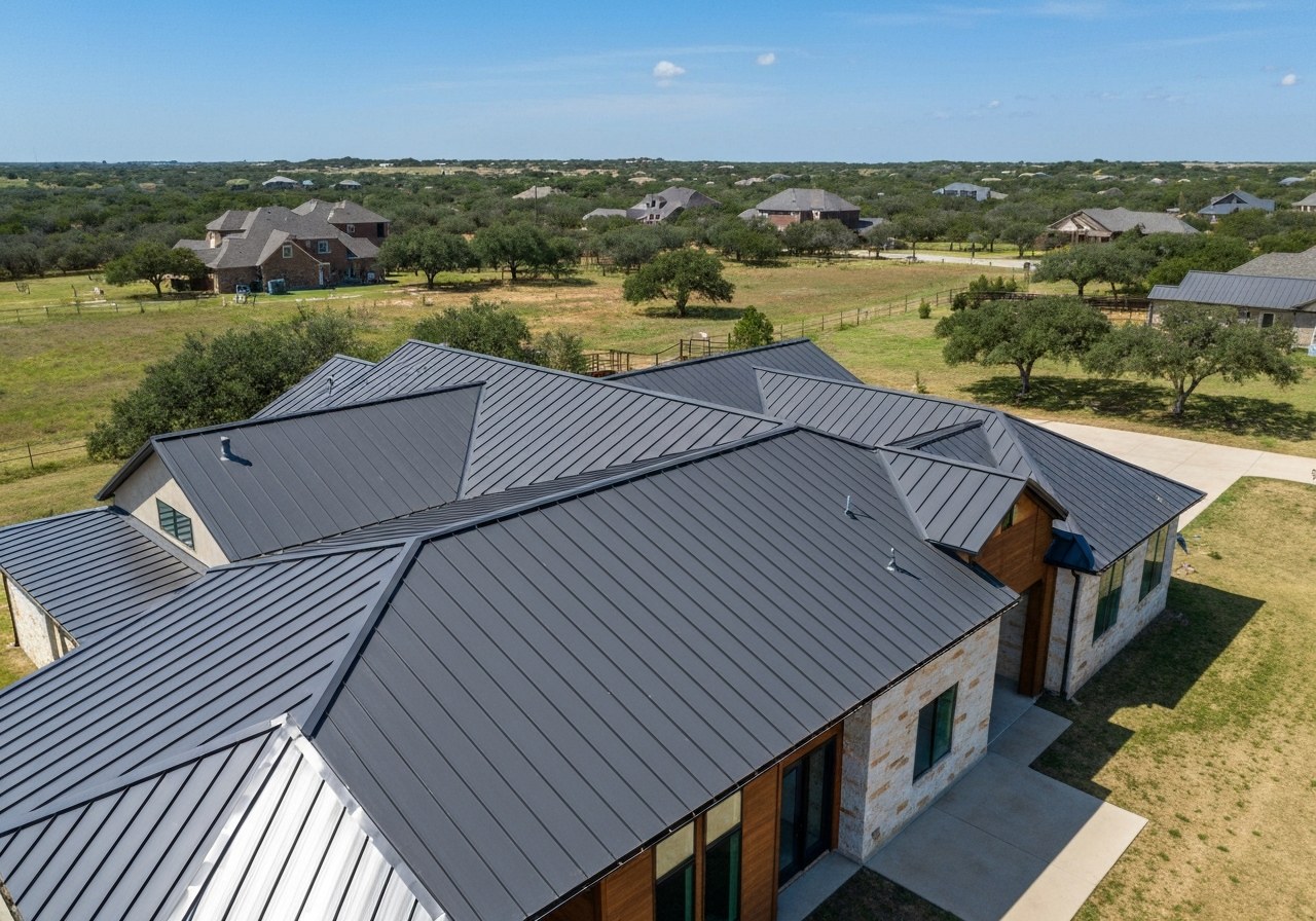 Completed metal roof replacement
