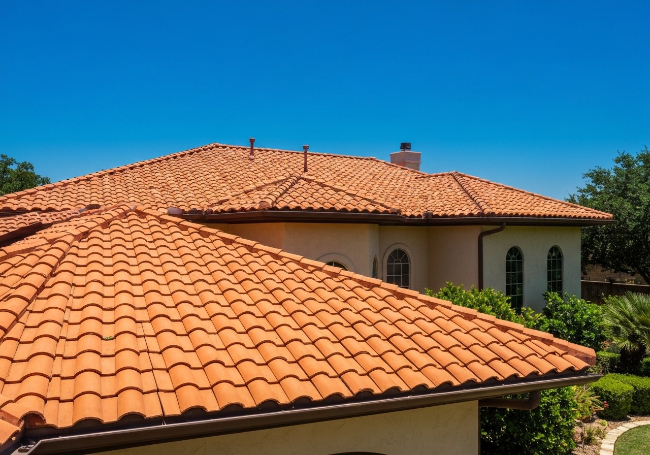 Concrete tile roof on an upscale Katy-area home
