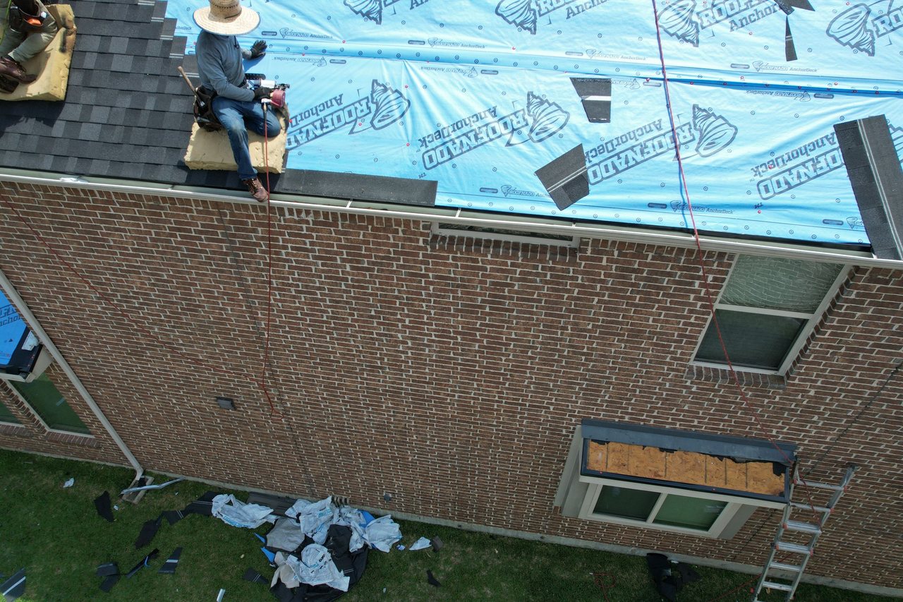 Roof repair on a Katy home