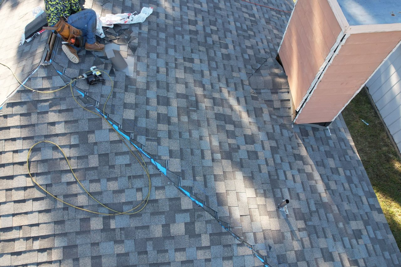 Completed roof on a Cypress, TX home by Blue Rhino Roofing